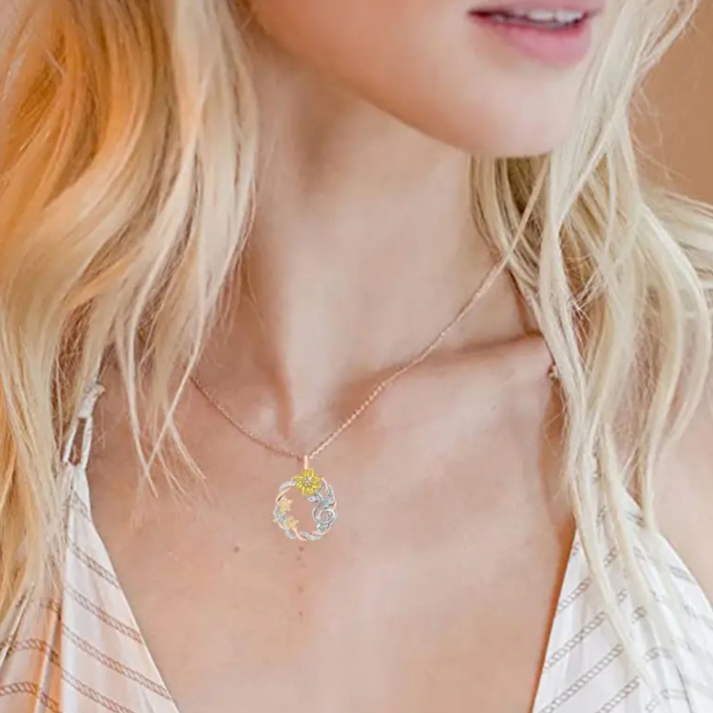 Sunflower Pendant Necklace - Picture 2 of 4